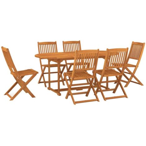 vidaXL Set da Pranzo da Giardino 7pz 180x90x75cm Legno Massello Acacia
