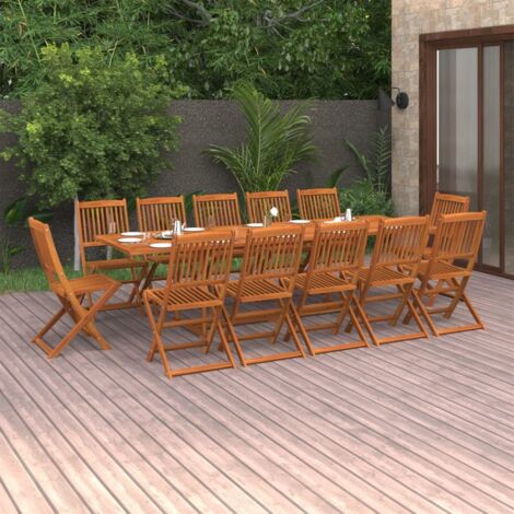 Set da Pranzo da Giardino 13 pz 280x90x75 cm Massello di Acacia vidaXL