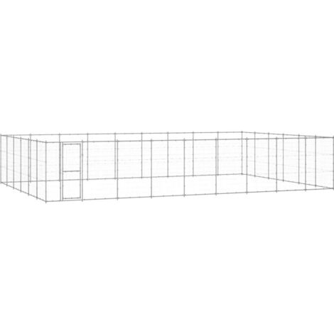 vidaXL Gabbia per Cani da Esterno in Acciaio Zincato 65,34 m²