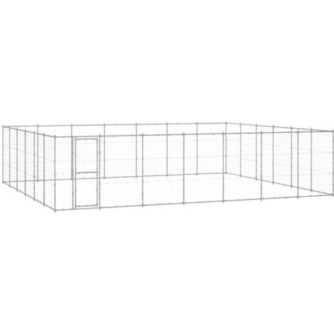 vidaXL Gabbia per Cani da Esterno in Acciaio Zincato 50,82 m²