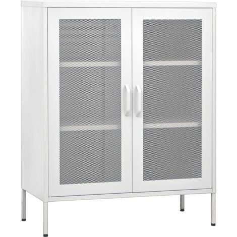 Armadietto Bianco 80x35x101,5 cm in Acciaio vidaXL