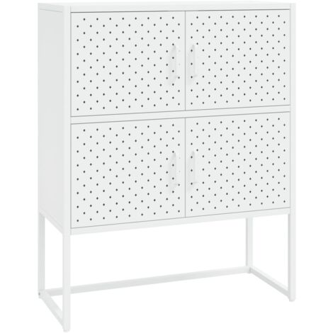 Credenza Alta Bianca 80x35x100 cm in Acciaio vidaXL (1/5)