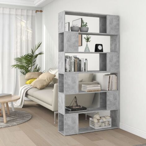 vidaXL Libreria/Divisorio Stanza Grigio Cemento 100x24x188 cm
