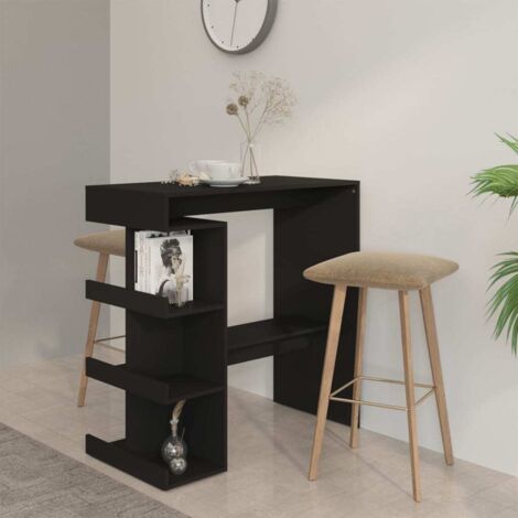 Tavolo da Bar con Ripiani Nero 100x50x101,5 cm in Truciolato vidaXL