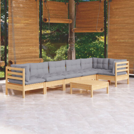 Set Divano da Giardino 5 pz con Cuscini Beige in Polyrattan