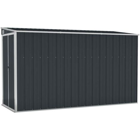 vidaXL Capanno da Giardino a Parete Antracite 118x288x178 cm Acciaio