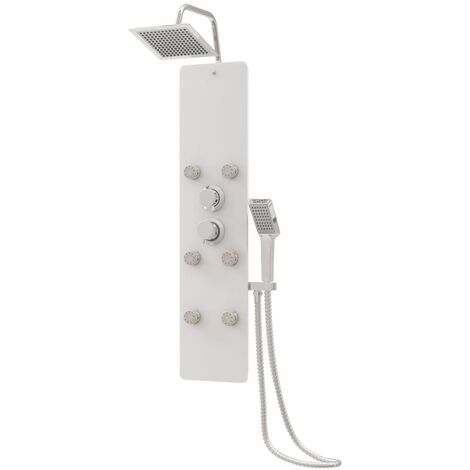Pannello Doccia in Vetro 25x47,5x130 cm Bianco vidaXL