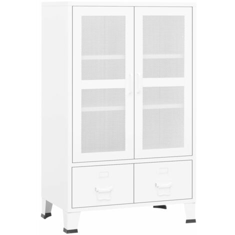 Armadio Classificatore Industriale Bianco 70x40x115 cm Metallo vidaXL (1/5)