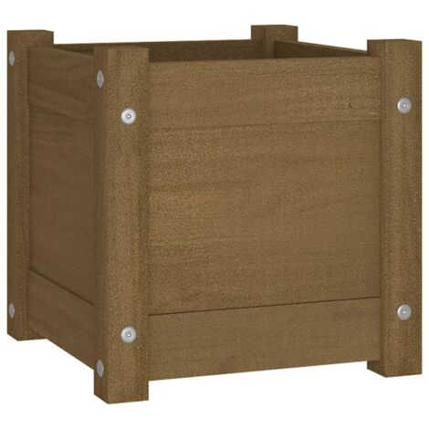 Fioriera Giardino Marrone Ambra 31x31x31 cm Legno Massello Pino vidaXL (1/5)