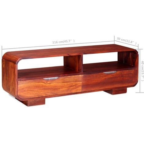 Mobile Porta TV in Legno Massello di Acacia 116x30x40 cm vidaXL