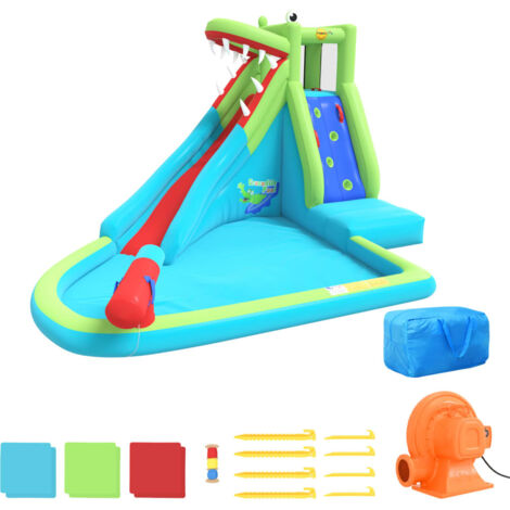 Scivolo D’acqua KUWUNG 6,1x1,4 M A Doppia Corsia – Con 2 Bodyboard, Per Giardino E Bambini