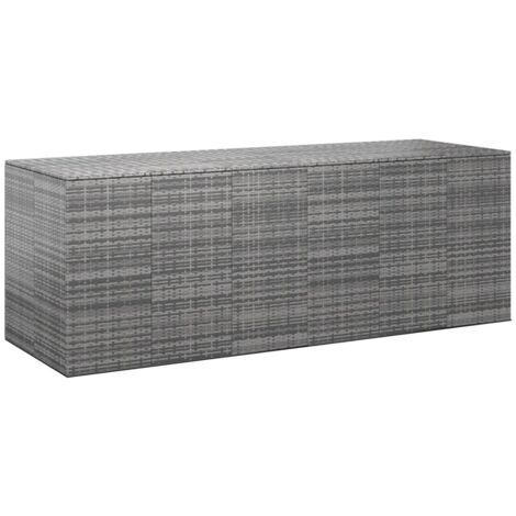 vidaXL Contenitore da Giardino in Rattan PE 291x100,5x104 cm Grigio