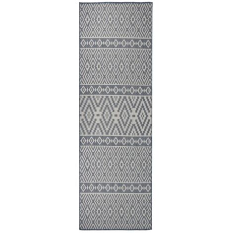 vidaXL Tappeto da Esterni a Tessitura Piatta 80x250 cm Strisce Blu