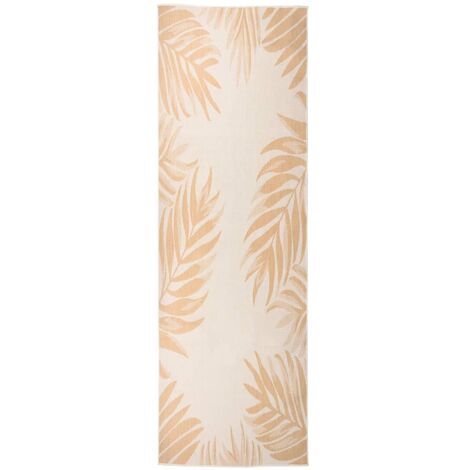 vidaXL Tappeto da Esterni a Tessitura Piatta 80x250 cm Motivo a Foglie (1/5)