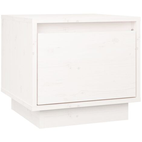 Vidaxl – Comodino bianco 35x34x32 cm in legno massello di pino – Robusto e stabile – Per riporre riviste e piccoli oggetti (1/5)