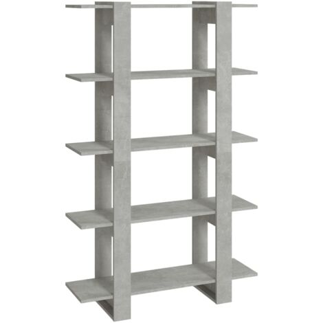 vidaXL Libreria/Divisorio Grigio Cemento 100x30x160 cm