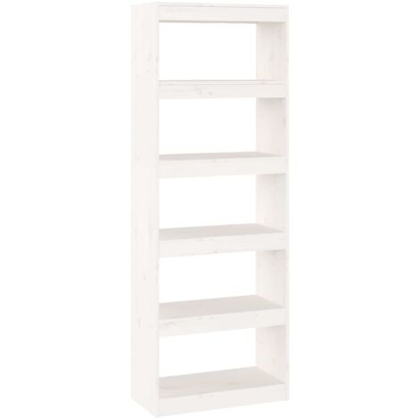 vidaXL Libreria/Divisorio Bianco 60x30x167,5 cm in Massello di Pino