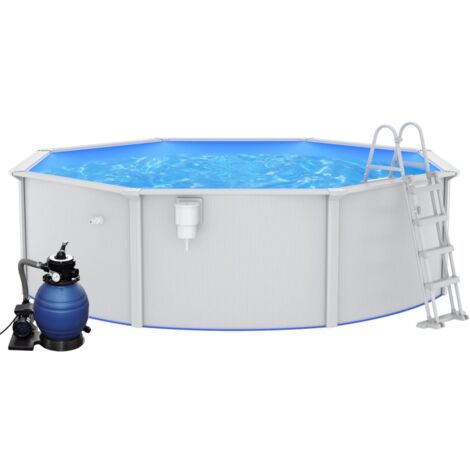 vidaXL Piscina con Pompa Filtro a Sabbia e Scaletta 460x120 cm