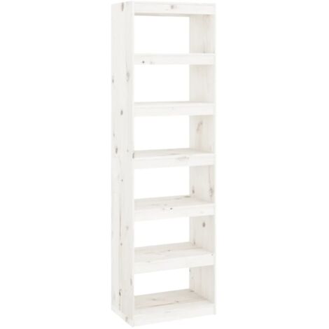 Libreria/Divisorio Bianco 60x30x199,5 cm Legno Massello di Pino vidaXL