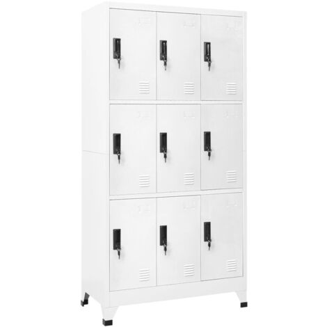 Armadietto con Serratura Bianco 90x45x180 cm in Acciaio vidaXL