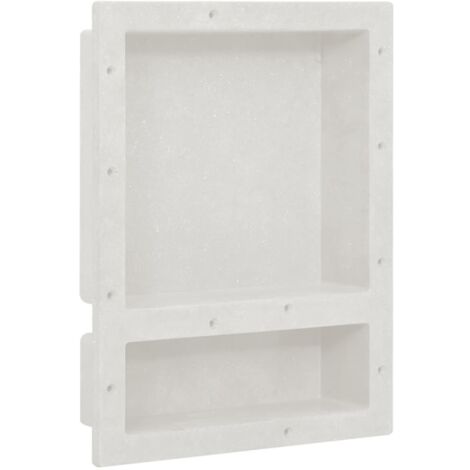 vidaXL Nicchia da Doccia con 2 Scomparti Bianco Opaco 41x51x10 cm