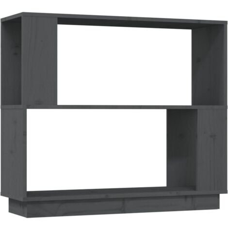 vidaXL Libreria/Divisorio Grigio 80x25x70 cm in Legno Massello di Pino
