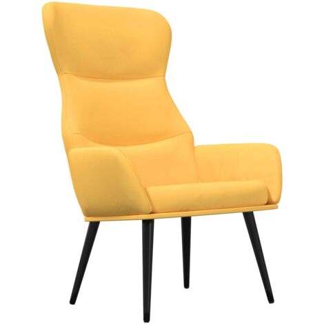 vidaXL Sedia Relax Giallo Senape in Tessuto (1/5)