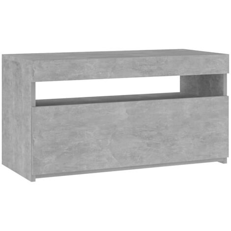 vidaXL Mobile Porta TV con Luci LED Grigio Cemento 75x35x40 cm