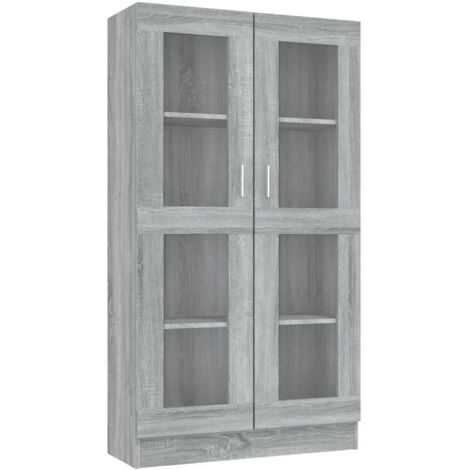 vidaXL Mobile Vetrina Grigio Sonoma 82,5x30,5x150 cm Legno Multistrato