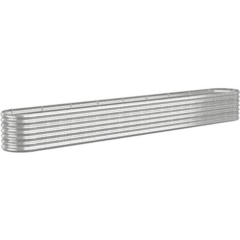 vidaXL Letto Giardino Acciaio Zincato 332x40x36cm Argento