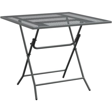 vidaXL Tavolo da giardino antracite 165x80x72 cm griglia in
