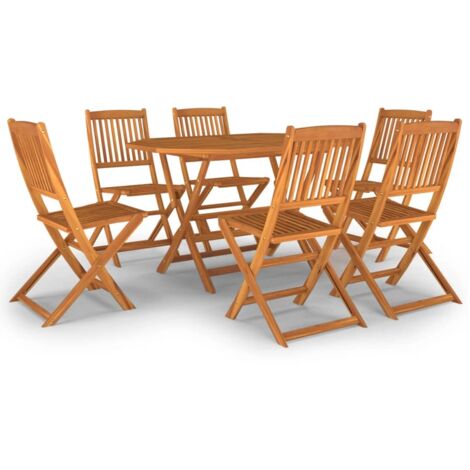 vidaXL Set Mobili da Pranzo da Giardino 7 pz Legno Massello di Acacia