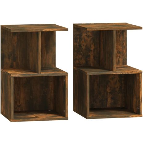 vidaXL Comodini 2 pz Rovere Fumo 35x35x55 cm in Legno Multistrato