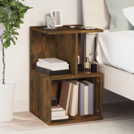 vidaXL Comodino Rovere Fumo 35x35x55 cm in Legno Multistrato