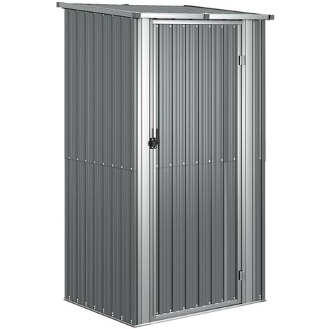 Capanno da Giardino Grigio 118,5x97x209,5 cm in Acciaio Zincato vidaXL