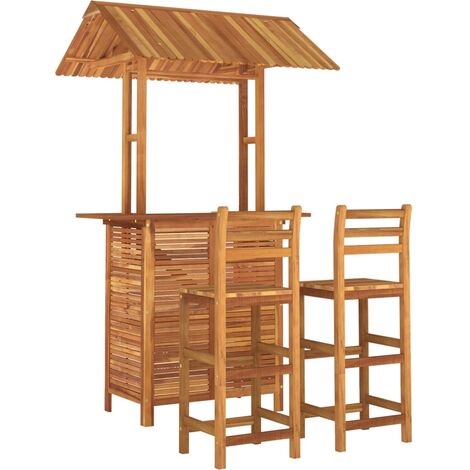 Set da Bar per Giardino 3 pz in Legno Massello di Acacia vidaXL
