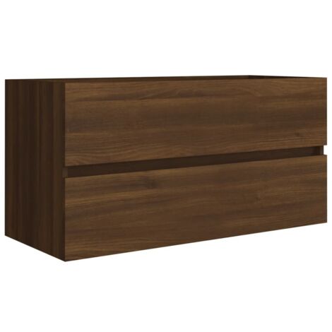 Mobile Lavabo Rovere Marrone 90x38,5x45 cm in Legno Multistrato vidaXL