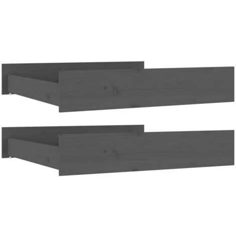 vidaXL Cassetti per Letto 2 pz in Legno Massello di Pino Grigio