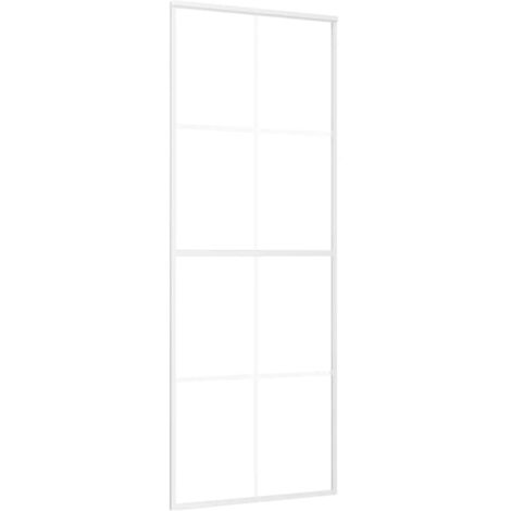 vidaXL Porta Scorrevole in Vetro ESG e Alluminio 76x205 cm Bianca