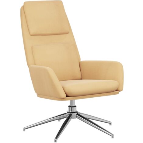 Poltrona Relax VidaXL Girevole Con Ruote - Imbottita In Velluto Giallo Senape - Foto 2