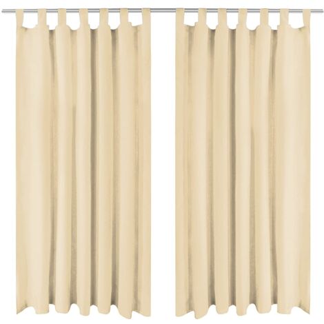 vidaXL Tende in Micro Raso 2 pz con Passanti 140x245 cm Beige
