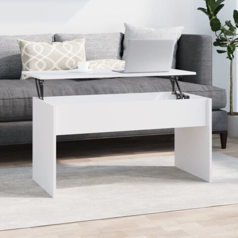 Tavolino elegante da salotto con piano ribaltabile 102x50x53cm vari colori colore : Bianco