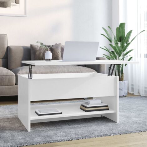 Tavolino da Salotto Bianco Lucido 80x50x40 cm Legno Multistrato vidaXL