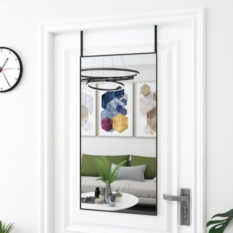 Specchio da Porta Nero 50x100 cm in Vetro e Alluminio vidaXL
