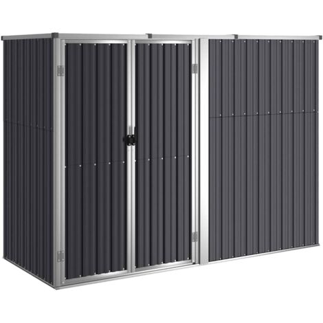 vidaXL Capanno per Attrezzi Antracite 225x89x161 cm Acciaio Zincato