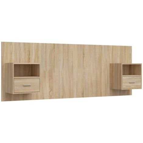 vidaXL Testiera Letto con Comodini in Legno Multistrato Rovere Sonoma