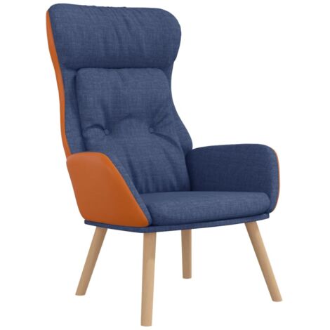 Poltrona Rilassante Blu in Tessuto e PVC vidaXL (1/5)