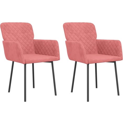 Sedie da Pranzo 2 pz Rosa in Velluto vidaXL (1/5)