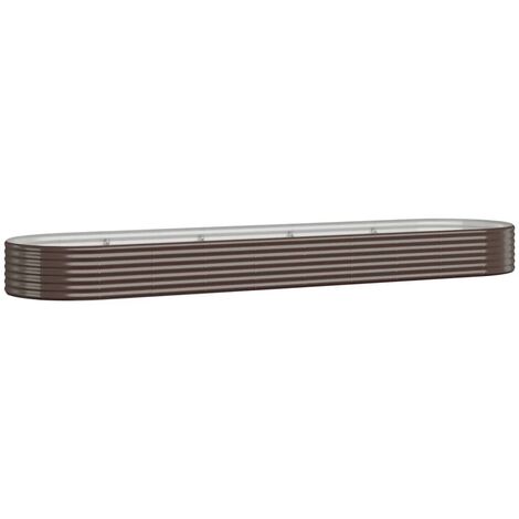 vidaXL Letto Giardino Acciaio Zincato 396x100x36 cm Marrone