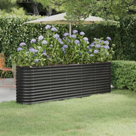 Letto da Giardino in Acciaio Zincato 224x40x68 cm Antracite vidaXL